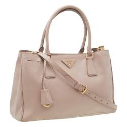 Pre Owned Prada Beige Saffiano Lux Leather Medium Galleria Tote