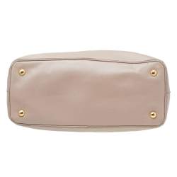 Pre Owned Prada Beige Saffiano Lux Leather Medium Galleria Tote