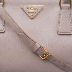 Pre Owned Prada Beige Saffiano Lux Leather Medium Galleria Tote