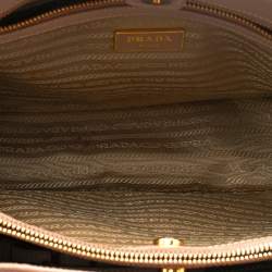 Pre Owned Prada Beige Saffiano Lux Leather Medium Galleria Tote