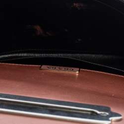 Pre Owned Prada Metallic Pink/Black Leather Cahier Shoulder Bag