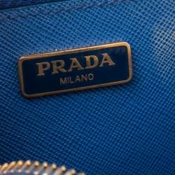 Pre Owned Prada Blue Saffiano Leather Mini Promenade Satchel