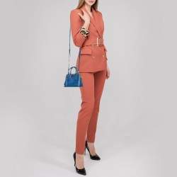 Pre Owned Prada Blue Saffiano Leather Mini Promenade Satchel