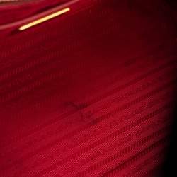 Pre Owned Prada Red Saffiano Leather Parabole Tote