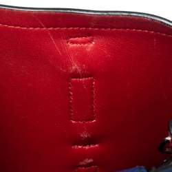 Pre Owned Prada Blue Saffiano Cuir Leather Small Double Handle Tote