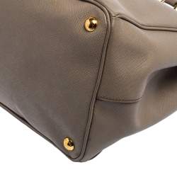 Pre Owned Prada Grey Saffiano Leather Large Open Tote
