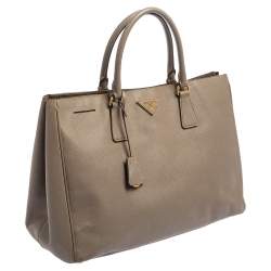 Pre Owned Prada Grey Saffiano Leather Large Open Tote