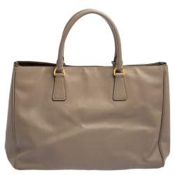 Pre Owned Prada Grey Saffiano Leather Large Open Tote