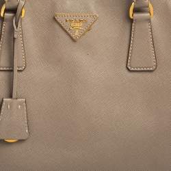 Pre Owned Prada Grey Saffiano Leather Large Open Tote