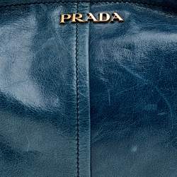 Pre Owned Prada Blue Leather Chain Shoulder Bag