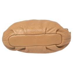 Pre Owned Prada Beige Cervo Lux Leather Woven Chain Hobo