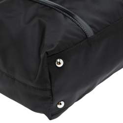 Pre Owned Prada Black Nylon and Leather Zip Tote