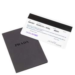 Pre Owned Prada Black Nylon and Leather Zip Tote