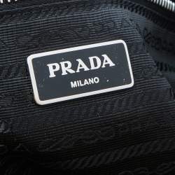 Pre Owned Prada Black Nylon and Leather Zip Tote