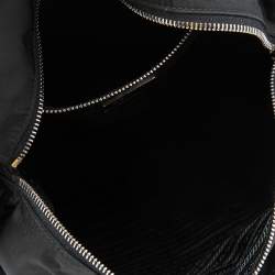 Pre Owned Prada Black Nylon and Leather Zip Tote