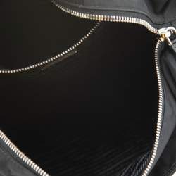 Pre Owned Prada Black Nylon and Leather Zip Tote