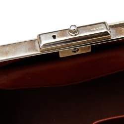 مملوكة مسبقًا Prada Beige Patent Leather Spazzolato Frame Top Handle Bag