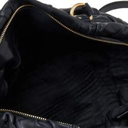 Pre Owned Prada Black Nappa Gaufre Leather Satchel