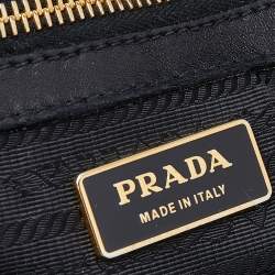 Pre Owned Prada Black Nappa Gaufre Leather Satchel