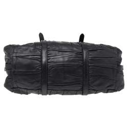 Pre Owned Prada Black Nappa Gaufre Leather Satchel