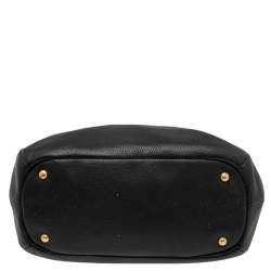 Pre Owned Prada Black Leather Vitello Daino Sacca 2 Manici Hobo