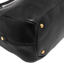 Pre Owned Prada Black Leather Vitello Daino Sacca 2 Manici Hobo