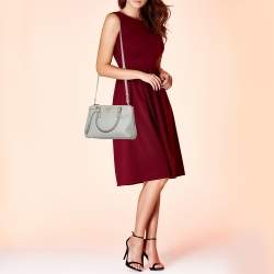 Pre Owned Prada Grey Saffiano Leather Small Galleria Tote