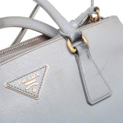 Pre Owned Prada Grey Saffiano Leather Small Galleria Tote
