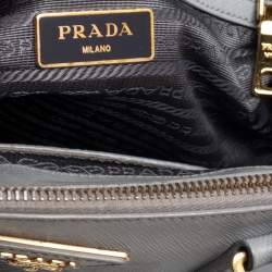 Pre Owned Prada Grey Saffiano Leather Small Galleria Tote