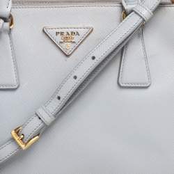 Pre Owned Prada Grey Saffiano Leather Small Galleria Tote