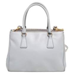 Pre Owned Prada Grey Saffiano Leather Small Galleria Tote