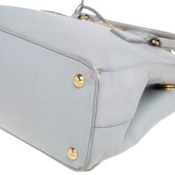 Pre Owned Prada Grey Saffiano Leather Small Galleria Tote