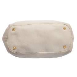 Pre Owned Prada Cream Vitello Daino Leather Shopper Tote