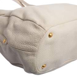 Pre Owned Prada Cream Vitello Daino Leather Shopper Tote