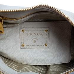 Pre Owned Prada Cream Vitello Daino Leather Shopper Tote