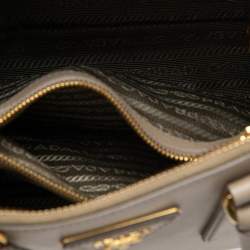 Pre Owned Prada Beige Saffiano Lux Leather Small Promenade Satchel