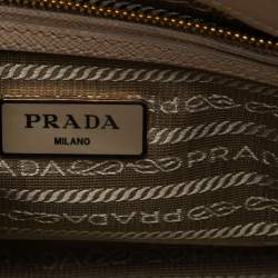 Pre Owned Prada Beige Saffiano Lux Leather Small Promenade Satchel