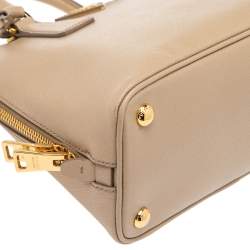 Pre Owned Prada Beige Saffiano Lux Leather Small Promenade Satchel