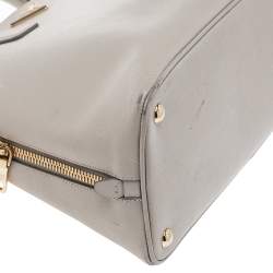 Pre Owned Prada Grey Saffiano Leather Dome Satchel