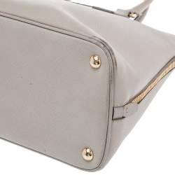 Pre Owned Prada Grey Saffiano Leather Dome Satchel