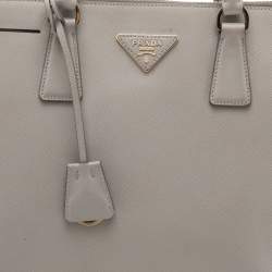 Pre Owned Prada Grey Saffiano Leather Dome Satchel