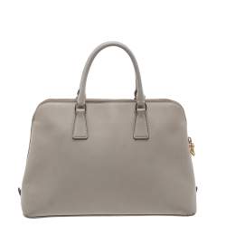 Pre Owned Prada Grey Saffiano Leather Dome Satchel