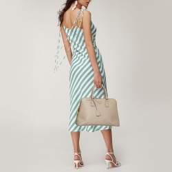 Pre Owned Prada Grey Saffiano Leather Dome Satchel