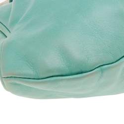 Pre Owned Prada Light Green Crocodile/Lizard and Leather Frame Clutch