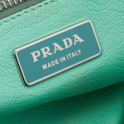 Pre Owned Prada Light Green Crocodile/Lizard and Leather Frame Clutch