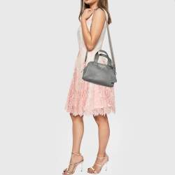 Pre Owned Prada Grey Leather Shoulder Bag