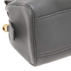 Pre Owned Prada Grey Leather Shoulder Bag