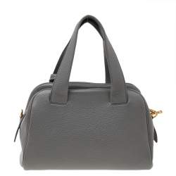 Pre Owned Prada Grey Leather Shoulder Bag