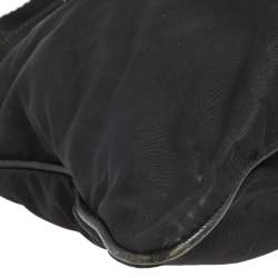 Prada Black Nylon and Leather Trim Dragon Embellished Messenger Bag