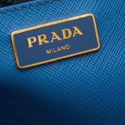 Pre Owned Prada Two Tone Blue Saffiano Lux Leather Tote